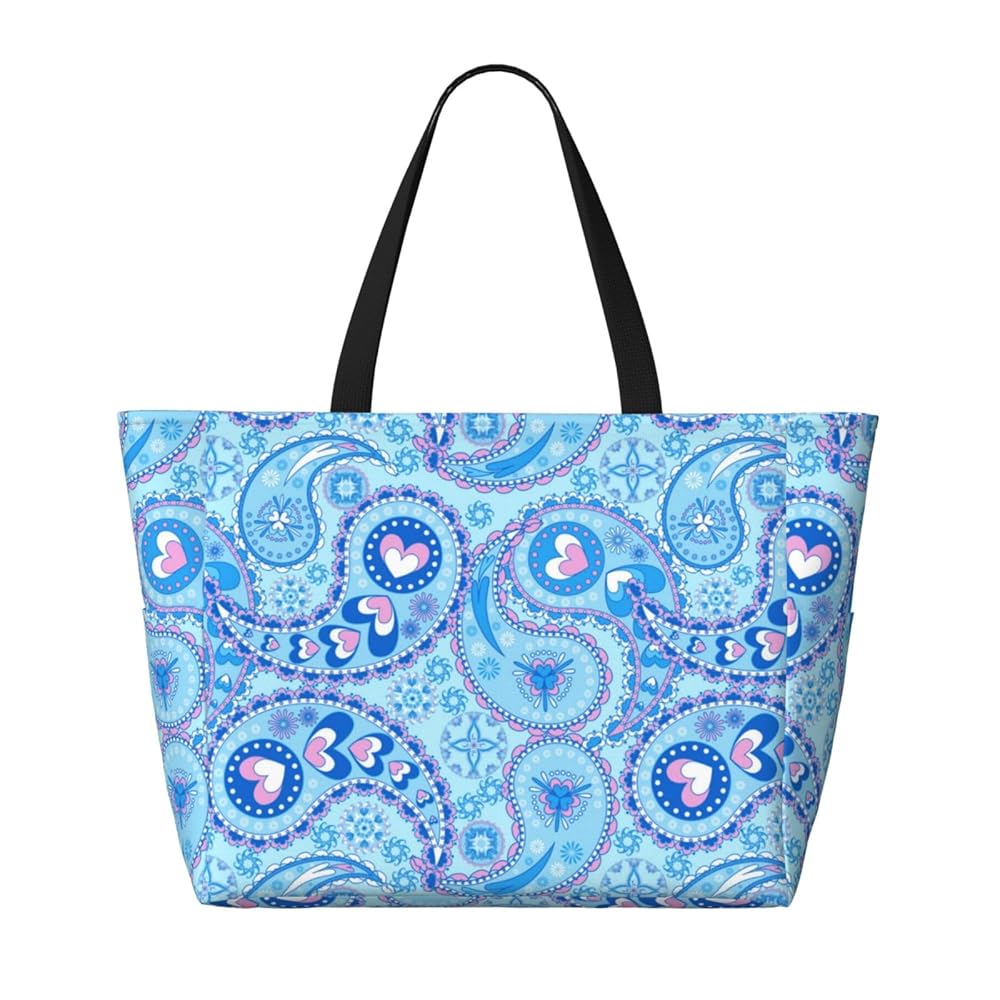 Amazon.com: ZZhua Paisley Heart Beach Bags Waterproof Beach Amazon.com: ZZhua Paisley Heart Beach Bags Waterproof Beach