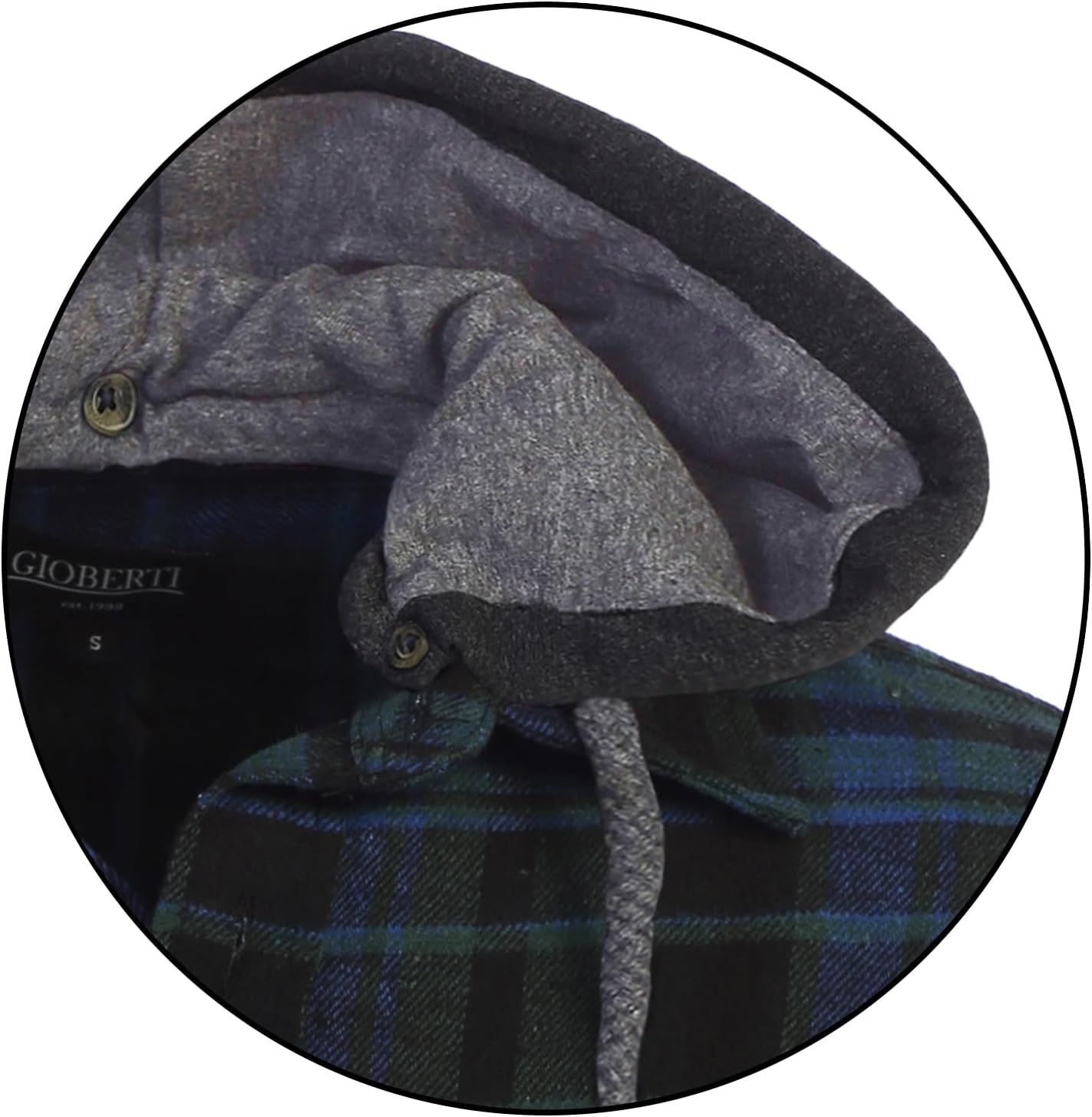 Gioberti Men's Removable Hoodie 100% Cotton Plaid Checkered Flannel Button Down Shirt - Image 4