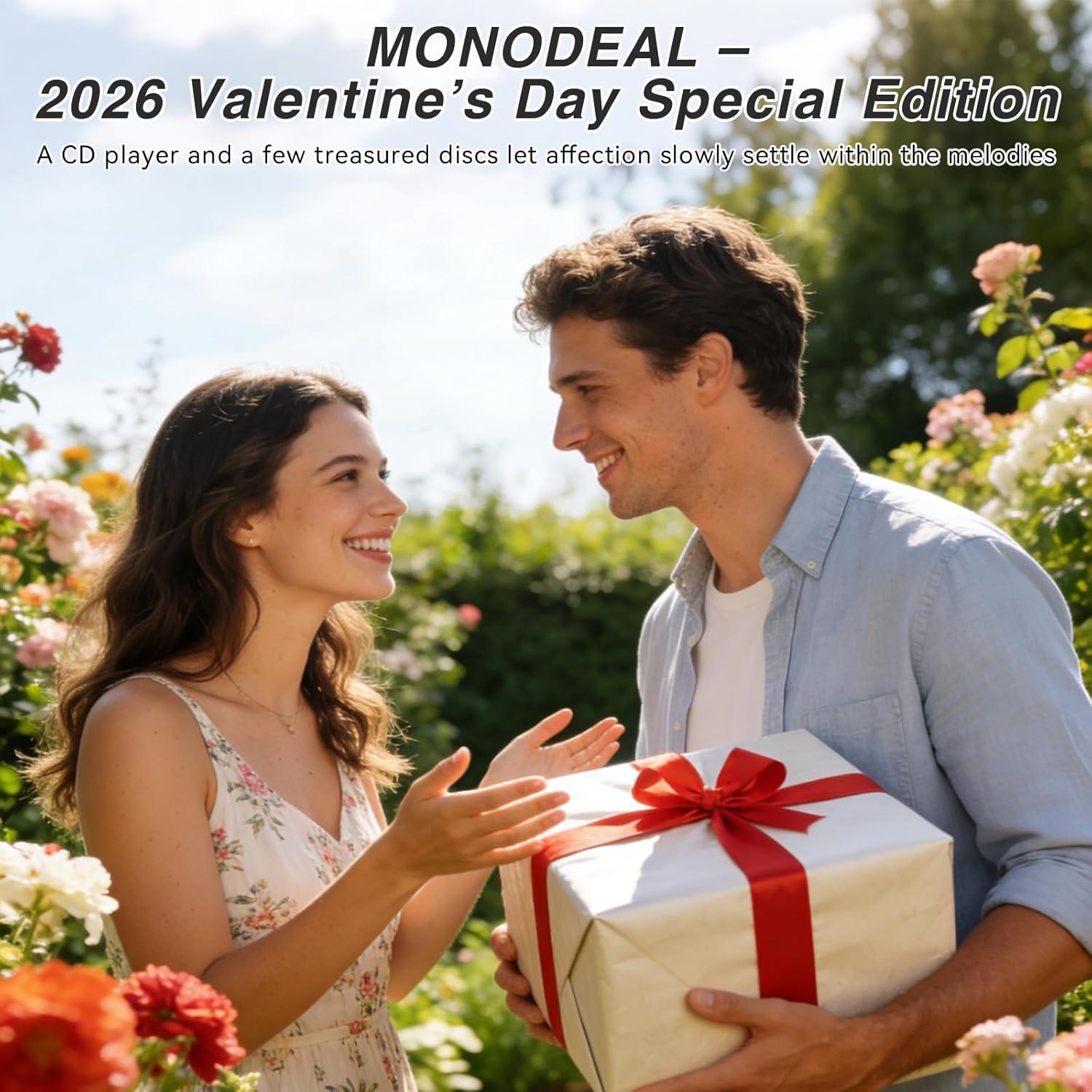 MONODEAL CD Player Portable,Retro CD Player with Bluetooth 5.0 & Dual HiFi Speakers,Magnetic Back Cover for Photos,2000mAh Battery,Remote Control, with USB/AUX/TF Gift-White