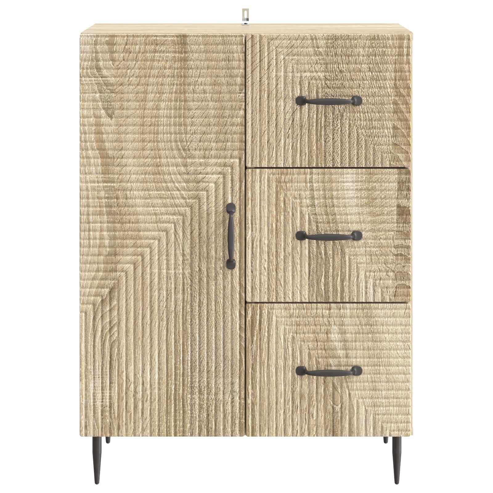 Credenza in rovere Sonoma, 66 x 34,5 x 89,5 cm, con cassetto e porta, versatile, per soggiorno, sala da pranzo, ufficio, moderna, vintage, salvaspazio