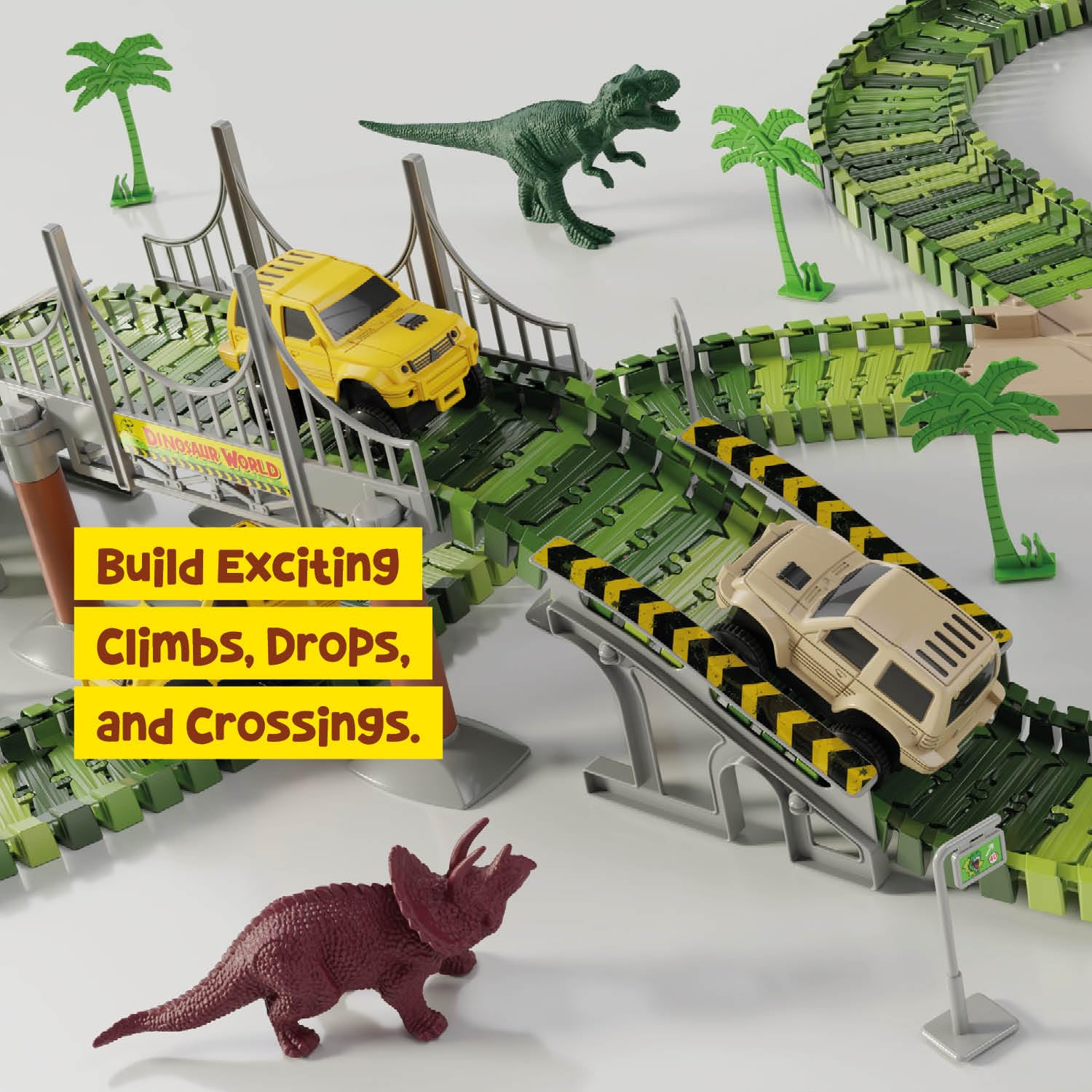Dinosaur Car Race Track - Kids Birthday Gift -8