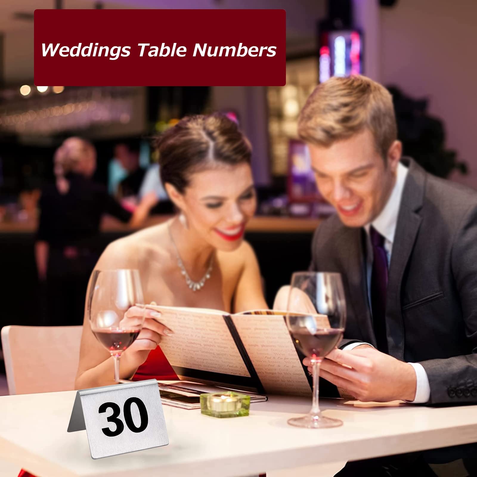 Numery stołów ze stali nierdzewnej Znaki na przyjęcia weselne, znaczniki na stół 1-50 1-100 Metalowe karty na stół namiotowy do restauracji, kawiarni, bankietów Karty z numerami stołów Cykl używ
