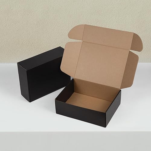 Miniatura 4 de Cajas de envío de 12 x 9 x 4 pulgadas, paquete de 20 cajas de cartón corrugado para pequeñas empresas, color negro