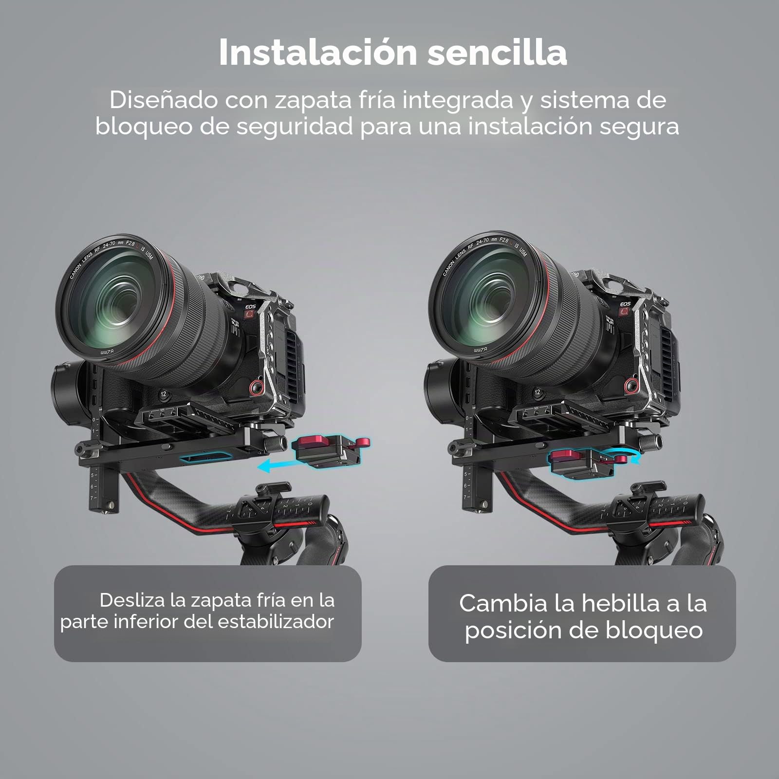 SMALLRIG Placa de Batería Mini V Mount para Gimbals DJI RS 3 / RS 3 Pro/RS 2 / RSC 2-4189