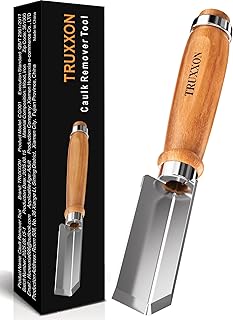 Professional Caulk Remover Tool – Heat-Treated Caulking Tool with 90° Sharp Blade & Solid Wood Handle, Saves Time for Home Improvement, Durable Grout & Silicone Remover Tool