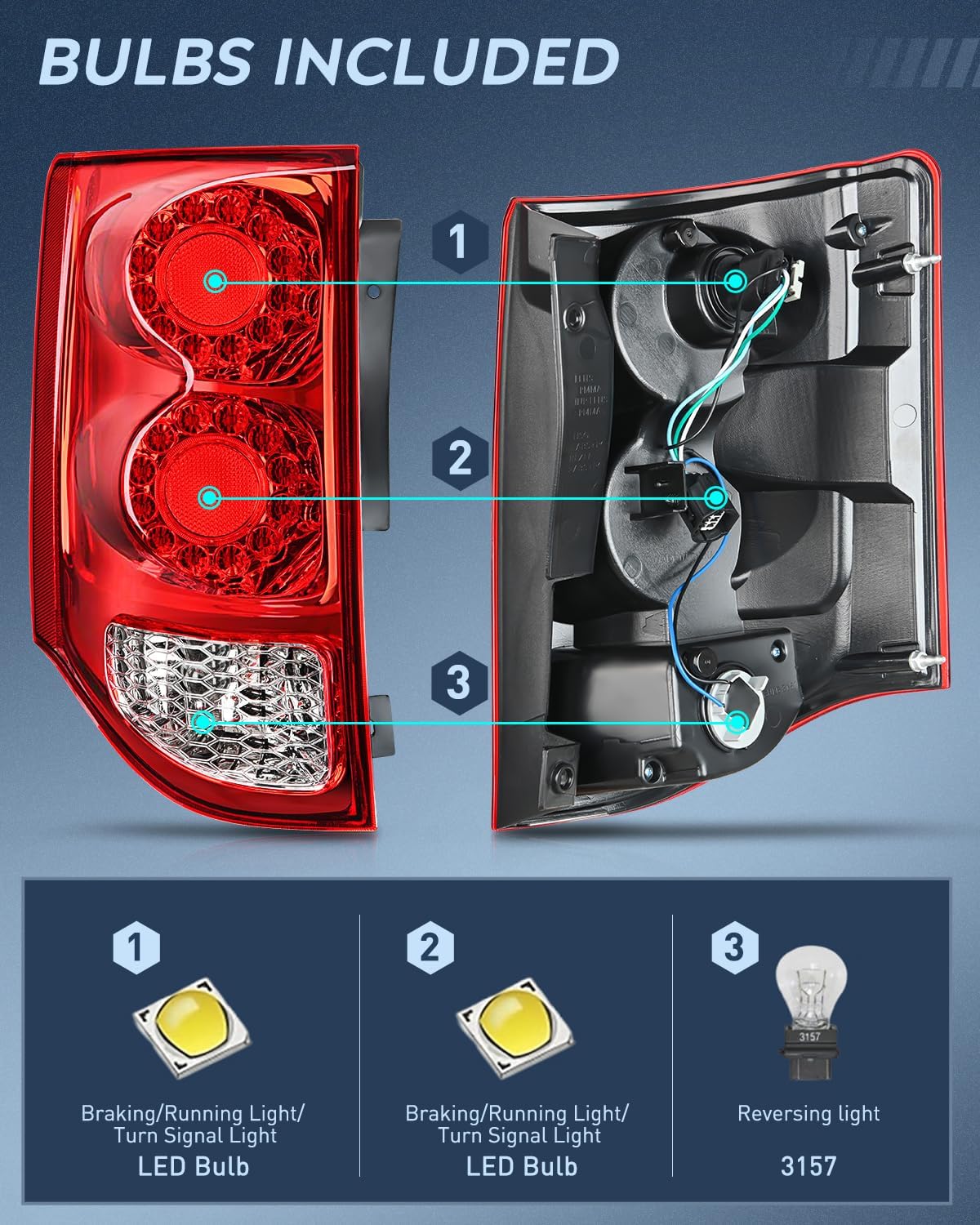 Nilight Taillight Assembly Compatible with 2011 2012 2013 2014 2015 2016 2017 2018 2019 2020 Dodge Grand Caravan Rear Lamp Replacement OE Style Driver Side and Passenger Side