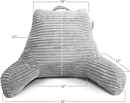 Miniatura 2 de Clara Clark Almohada de lectura para cama para adultos, almohada de espalda para sentarse en la cama, almohadas de cama estándar de felpa para