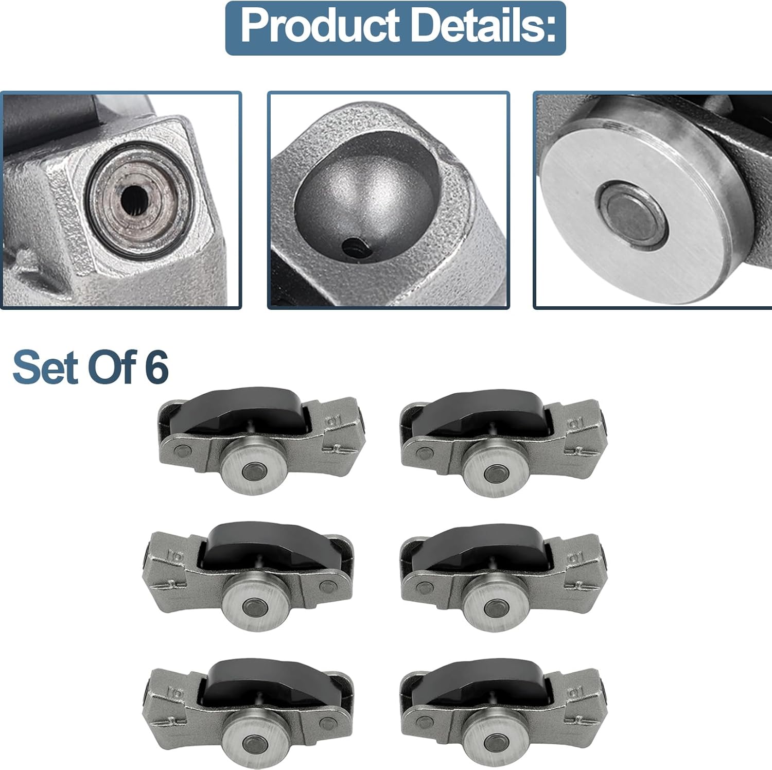 Set of 6 Valve Rocker Arm Compatible with 2016-2024 Chrysler, D-odge, J-eep, R-am Left Or Right Side Rocker Arms 5047896AD