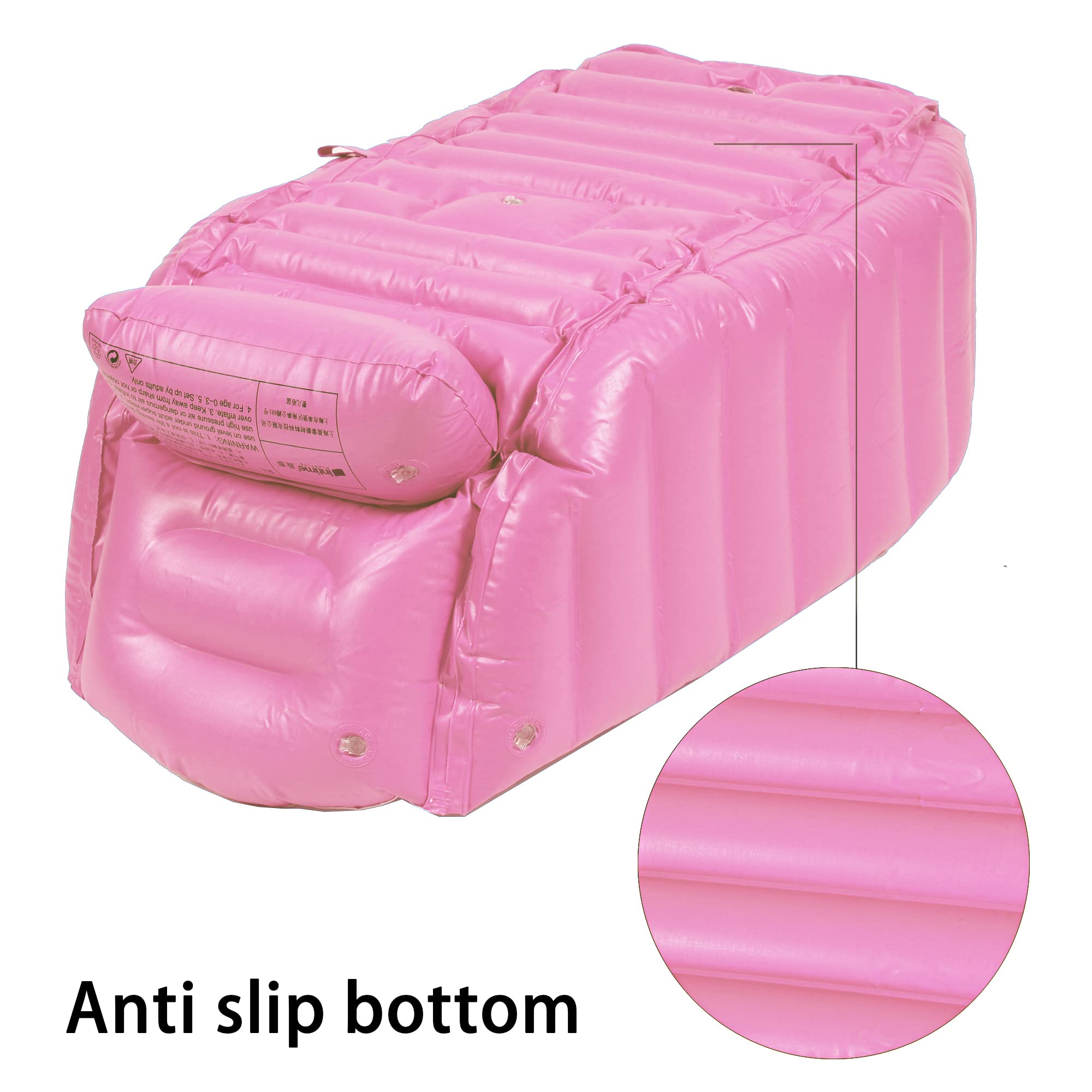 Vaschetta per Bagnetto Neonato Gonfiabile, Vasca Bagno Neonato Pieghevole Neonati Bambini con Supporto (Rosa)