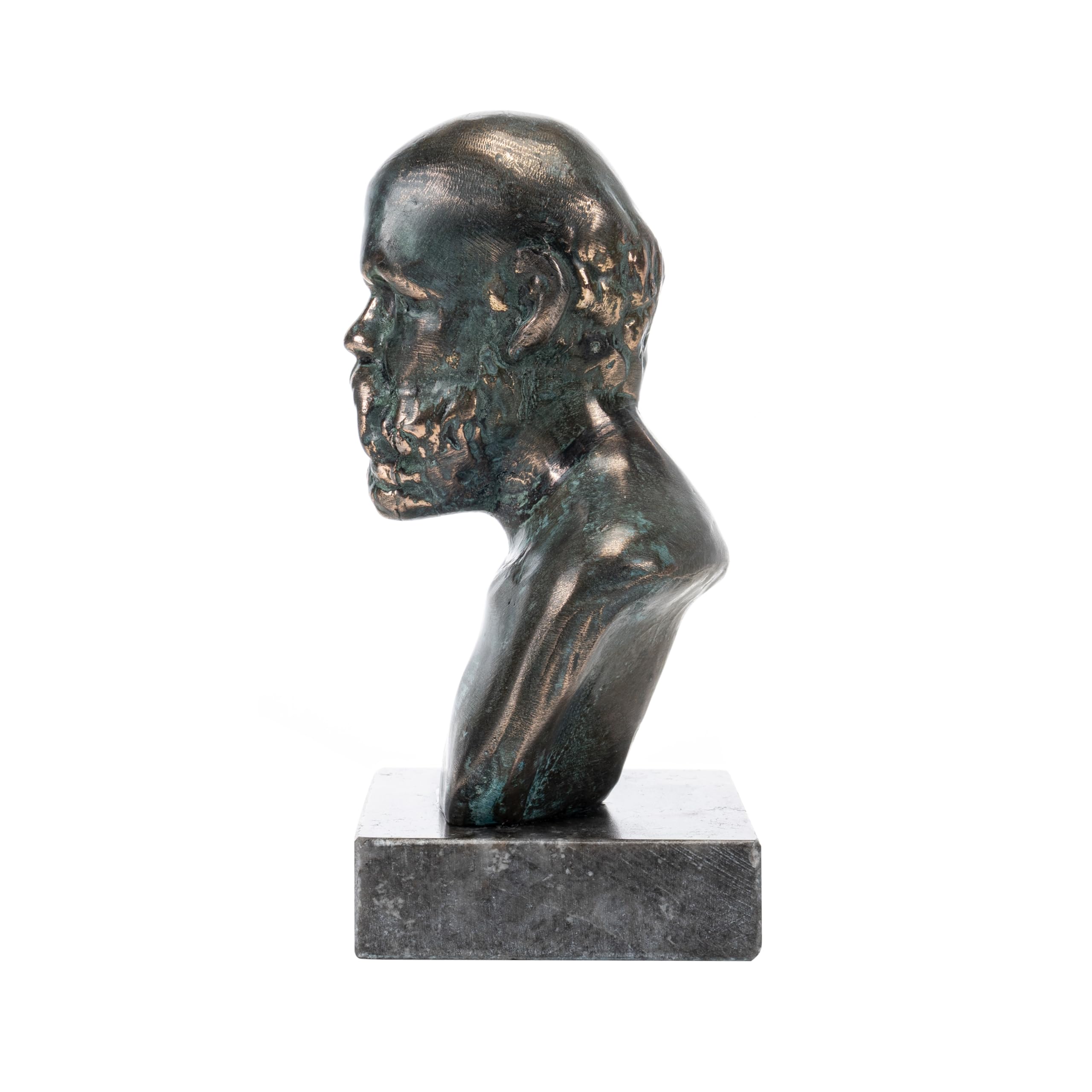 Socrate - Busto in bronzo con base in marmo, 13,5 cm