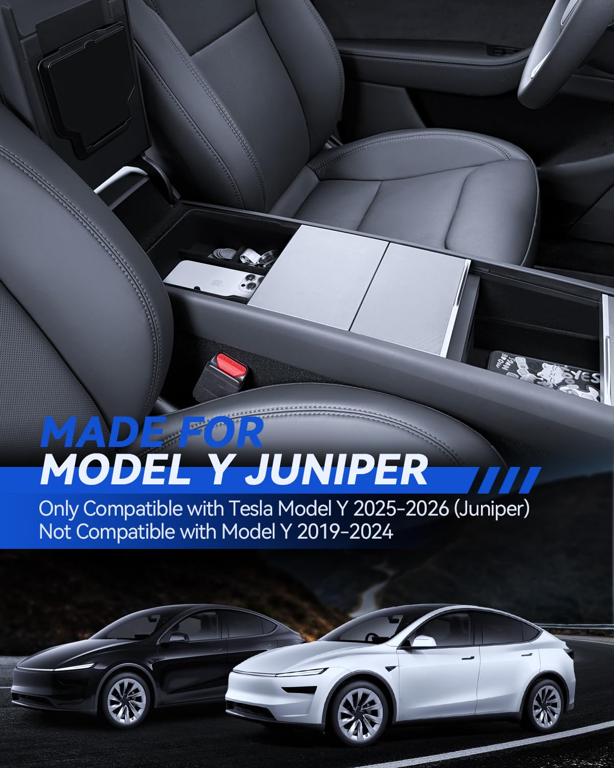 Organisator voor de middenconsole van Tesla Model 3 en Model Y - 2021