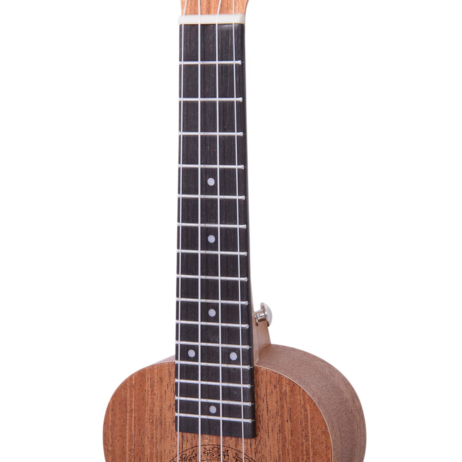 HOMCOM Ukelele 21 Pulgada Ukelele Soprano de Iniciación para Principiantes Ukelele Concierto Hawaiian Cuerdas Aquila de Nylon Material Madera 53x17,5x6,2 cm