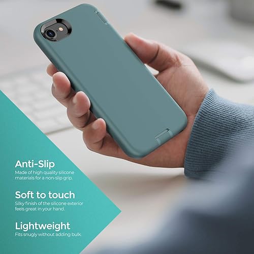 Miniatura 2 de ORIbox - Funda compatible con iPhone SE 2020, iPhone 7 y iPhone 8, acabado suave al tacto de silicona líquida exterior