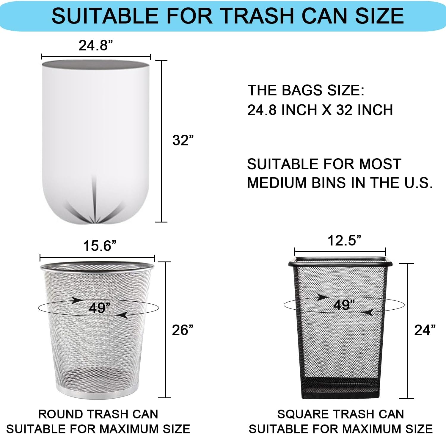 15 Gallon Trash Bags - 1 MIL Ultra Strong, 60 Count image 2