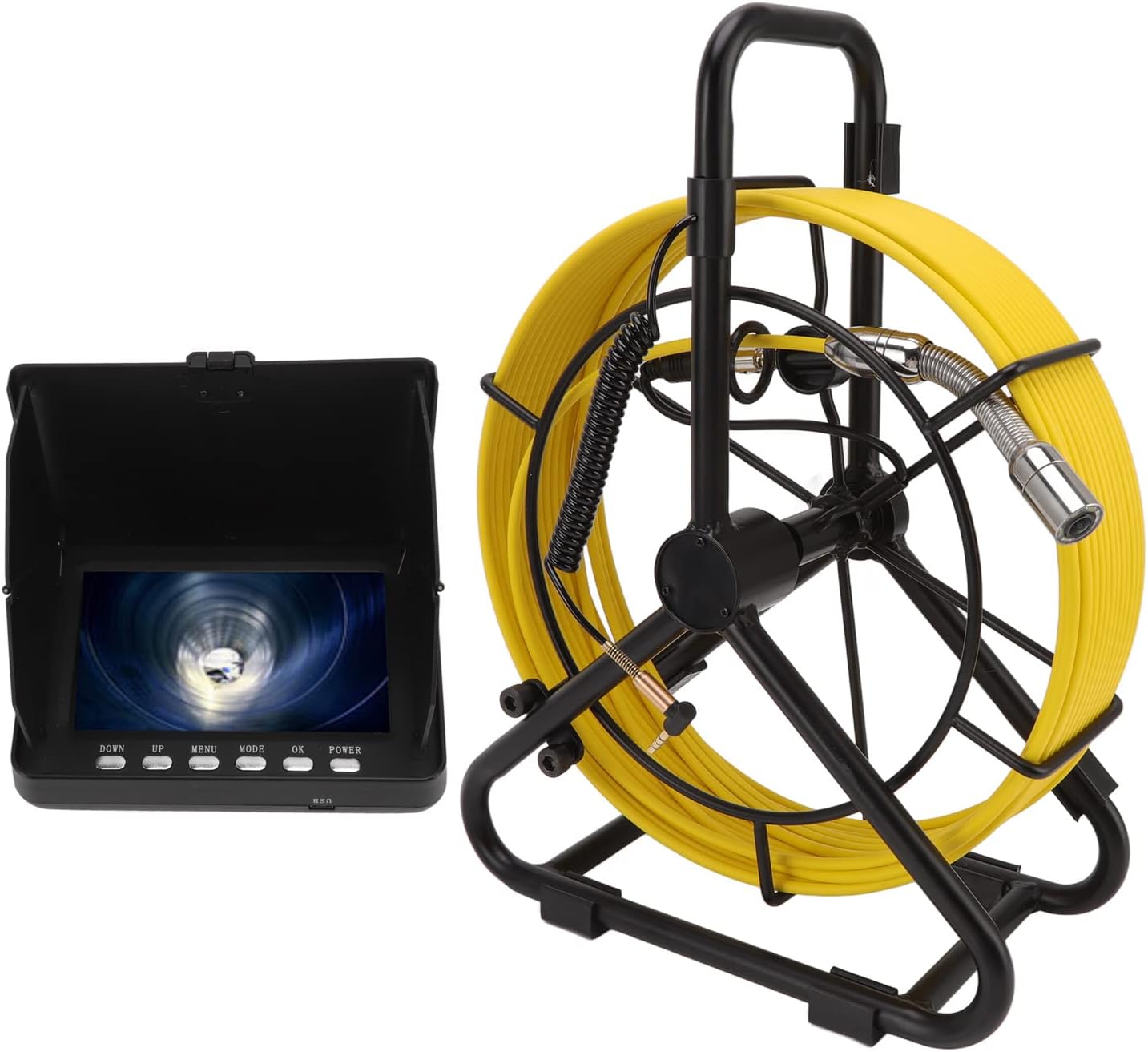 Sewer Inspection Camera, 5in LCD Industrial Drain Snake With LED Lights, 18mm Pipeline Plumbing Endoscope for Plumber, Duct Pipe (30m / 98.4ft)