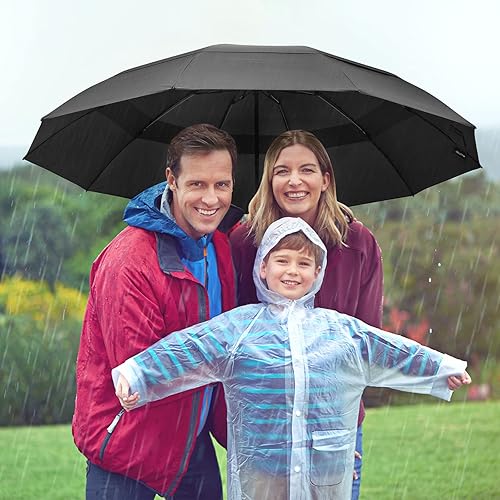 Miniatura 9 de G4Free Paraguas de golf compacto grande de 465462 pulgadas, resistente al viento, 10 varillas, paraguas de viaje inversa para lluvia, doble dosel,