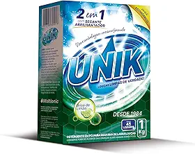 UNIK Detergente em Pó para Máquina de Lavar Louças, Brisa de Limão, 2 em 1 com Secante Abrilhantador, 1 Kg