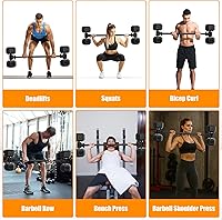 Vista 7 de Barra convertidora de mancuernas, convertidor de mancuernas de peso ajustable a barra, barra de levantamiento de pesas de fácil agarre e