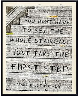 Martin Luther King, MLK, Motivational Quote Dictionary Art - 8x10 Photo Wall Decor - Inspirational Home or Office Decoration Poster, Picture - Unique Unframed Gift for African American, Black Pride