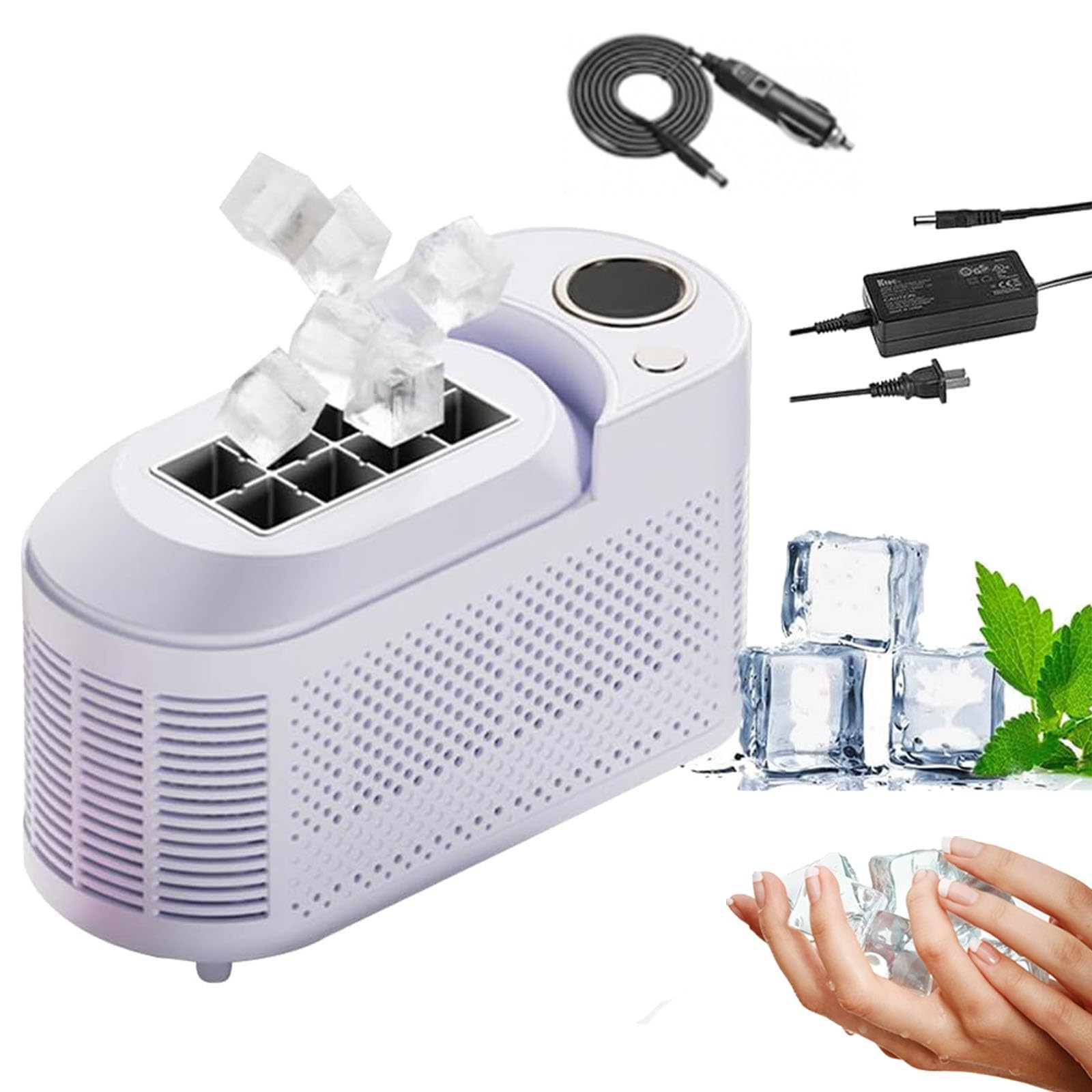 Machine à glaçons portable rapide pour camping et voiture avec prise 12V