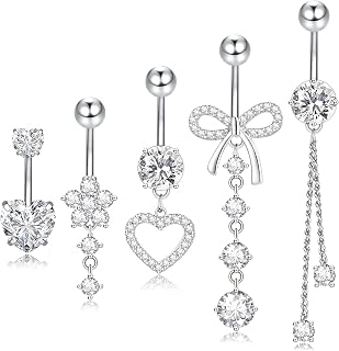 14G Clicker Belly Button Ring, Gold/Silver