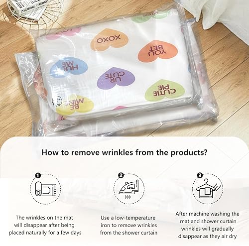 Miniatura 7 de MEHOFOND Juego de 4 cortinas de ducha de árbol de Navidad, juego de cortinas de ducha de Navidad con cortina de ducha y alfombras, cubierta de tapa