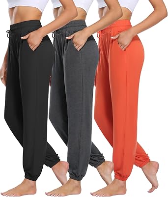 ASIMOON Womens Yoga Pants Loose Straight Casual Lounge Pants with Pockets