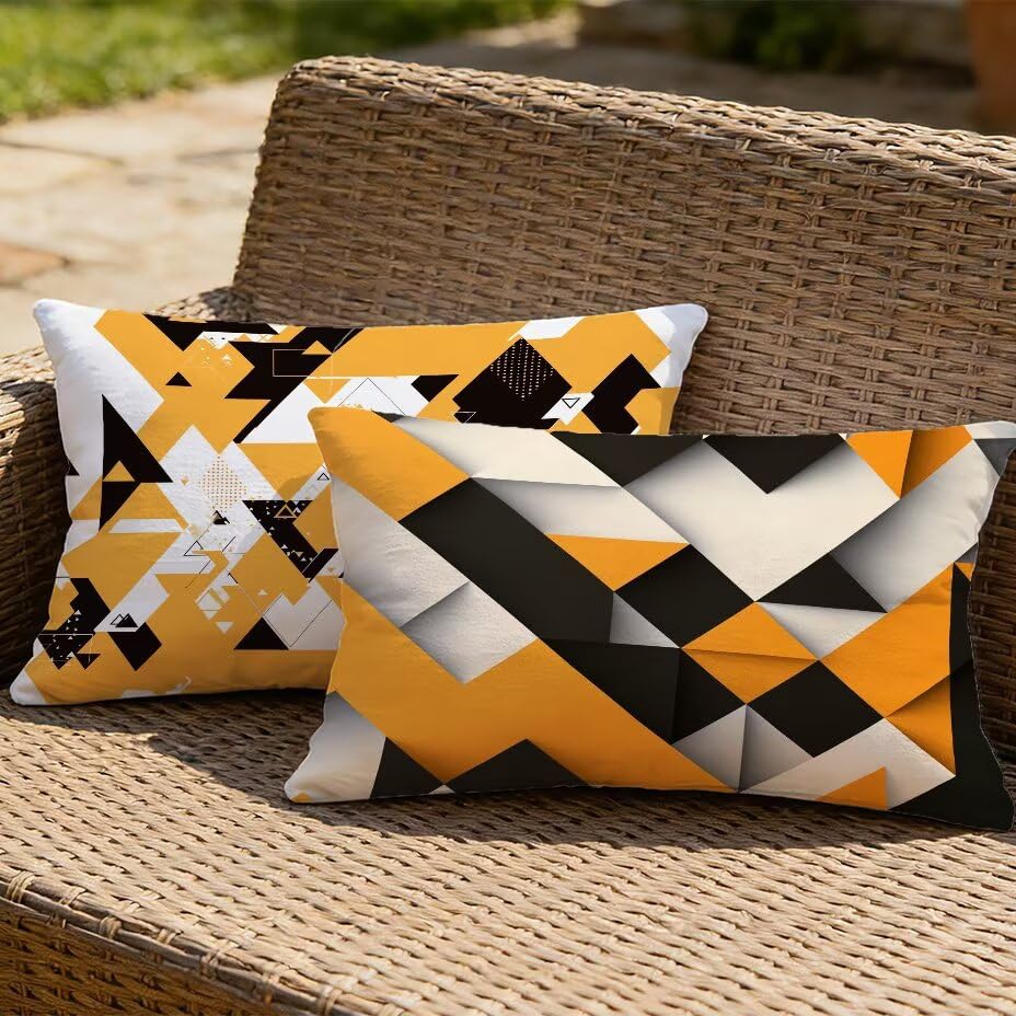 Coussin extérieur imperméable 50x70 contre la pluie et les UV orange
