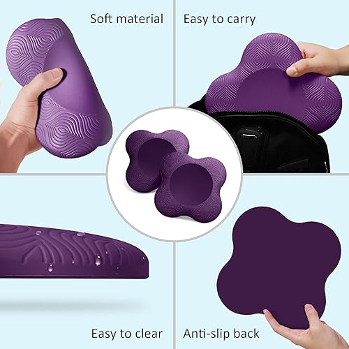 Miniatura 3 de 2 rodilleras de yoga, alfombrillas de yoga antideslizantes para mujer, soporte para rodillas para yoga, cómodas y ligeras, almohadillas de rodilla