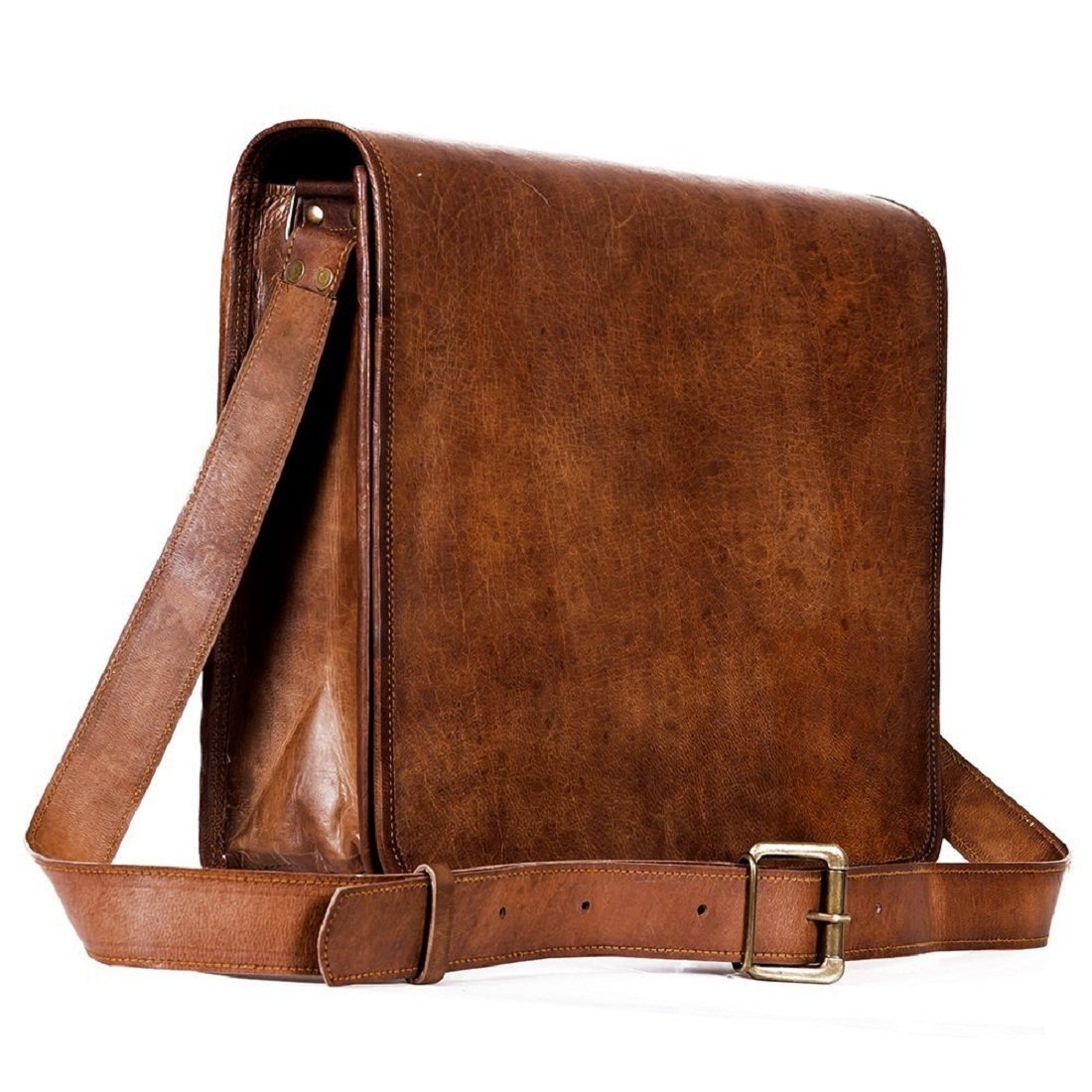 Vintage Fashion Brown 15 Inch Leather Air Cabin Briefcase Cross Body Messenger Bag (B07PQM2GW2) Amazon Price History, Amazon Price Tracker