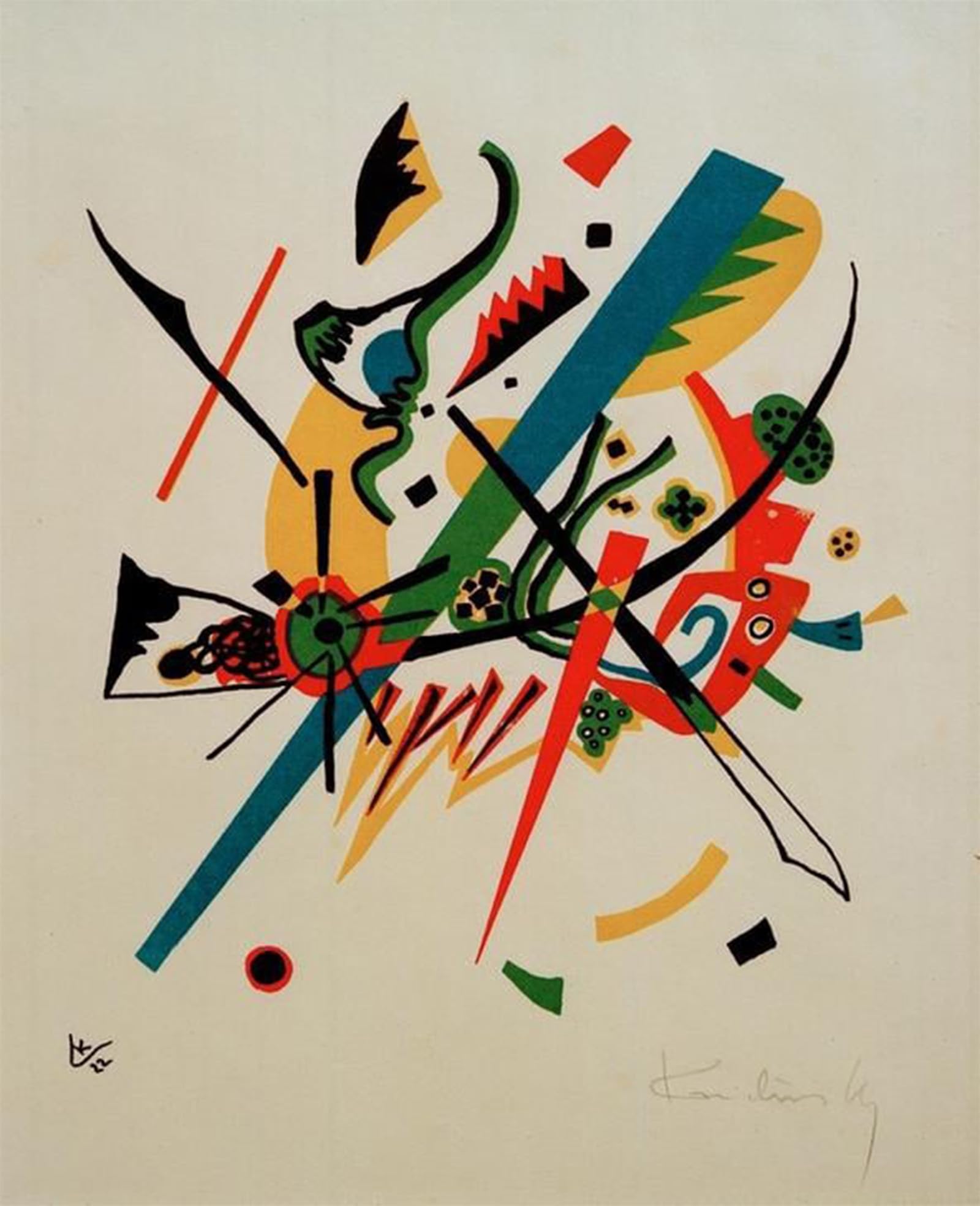 Tableau Toile Kandinsky 60x90cm pour décoration murale moderne