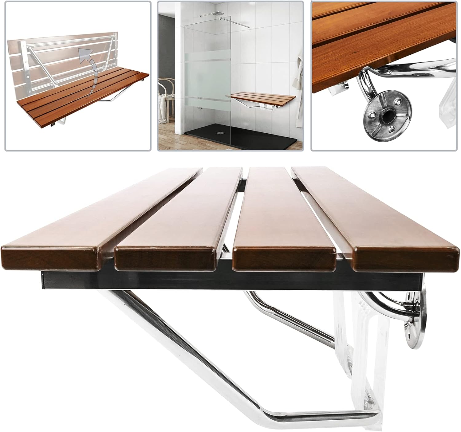 PrimeMatik Folding shower seat. Folding chair for the elderly in