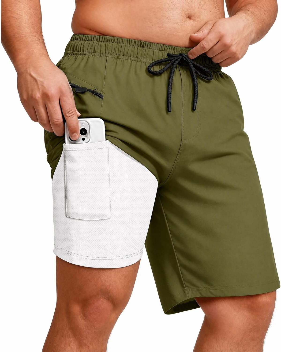 Big and Tall Swim Shorts Men's 10 in Tropical Printing Bathing Suit Breathable Mesh Liner Quick Dry Swimwear