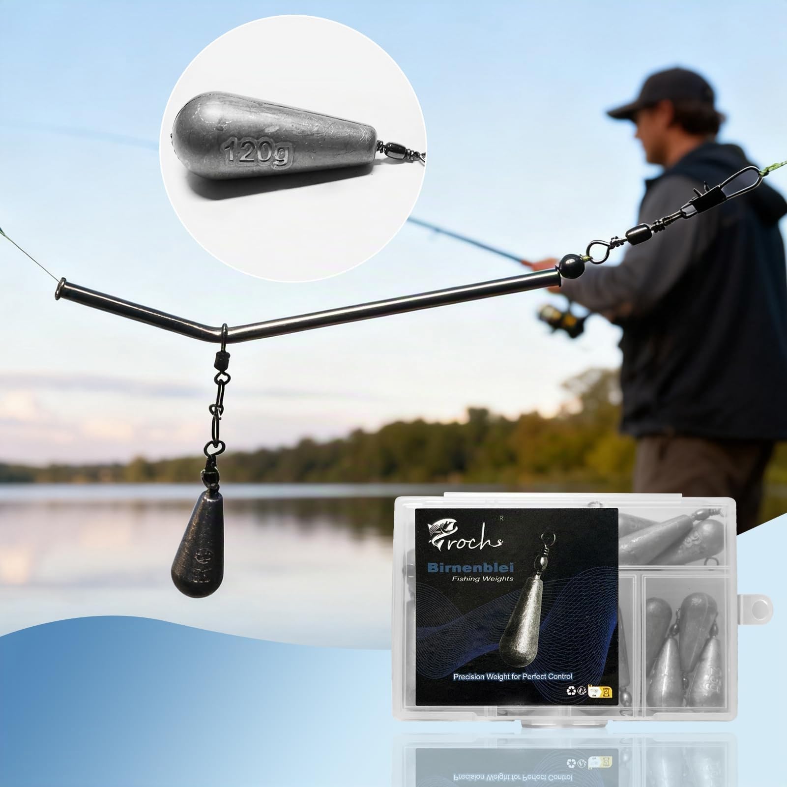 Set di piombo da pesca a forma di pera, da 25 g fino a 120 g, in metallo ad alta densità, resistente alla ruggine e superficie liscia, ideale per la pesca in posa e di base
