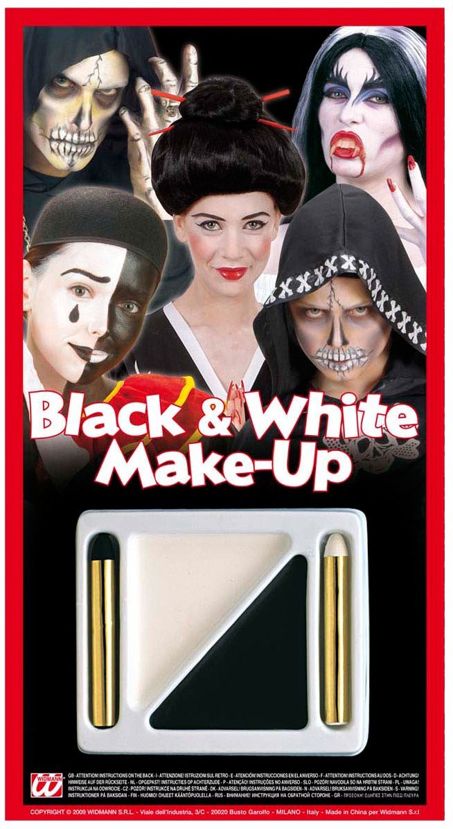 Set Maquillage Halloween Noir et Blanc