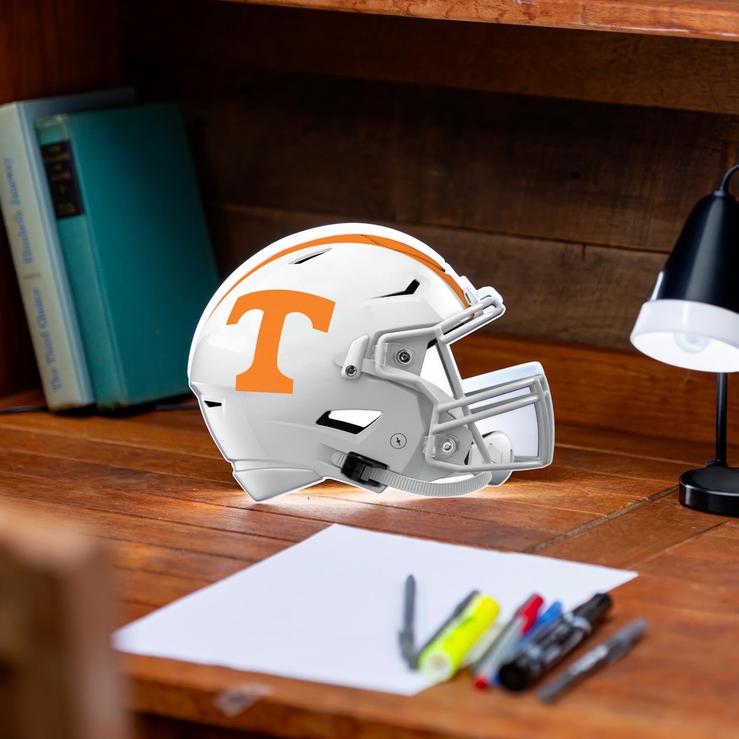 Team Sports America Evergreen NCAA University of Tennessee Tabletop LED Lighting Décor| Full Size Replica Helmet Free-Standing Desk Night Light | 10 x 7 x 3 Inch | Unisex Christmas Gift | Made in USA