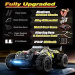 DEERC Voiture RC Rapide Brushless Échelle 1/14 pour Adultes, 43 MPH Haute Vitesse Camion RC Tout Terrain Étanche, Voiture Télécommandée Drift Tout Terrain pour Garçons de 8 à 12 Ans, 2 Batteries, Compatible 3S Lipo
