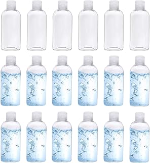 Clear Plastic Empty Squeeze Bottles 18 Pack 3.4oz/100ml with Flip Cap TSA Travel Bottle for Shampoo, Conditioner & Lotion (18 Counts)