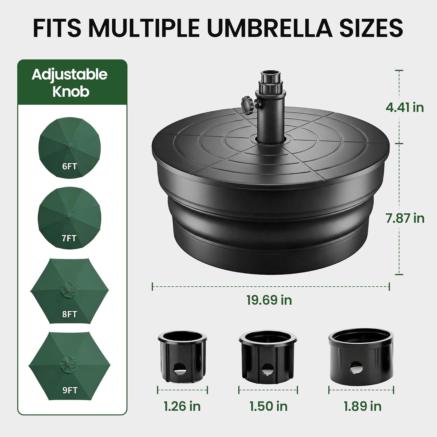 Olilawn Foldable Heavy-Duty Patio Umbrella Base,110lb Capacity Fillable Planter Umbrella Stand Fits Up to 1.9" Pole, Foldable Outdoor Umbrella Base for Garden, Deck & Lawn, Poolside, Fits Most Sized Umbrellas