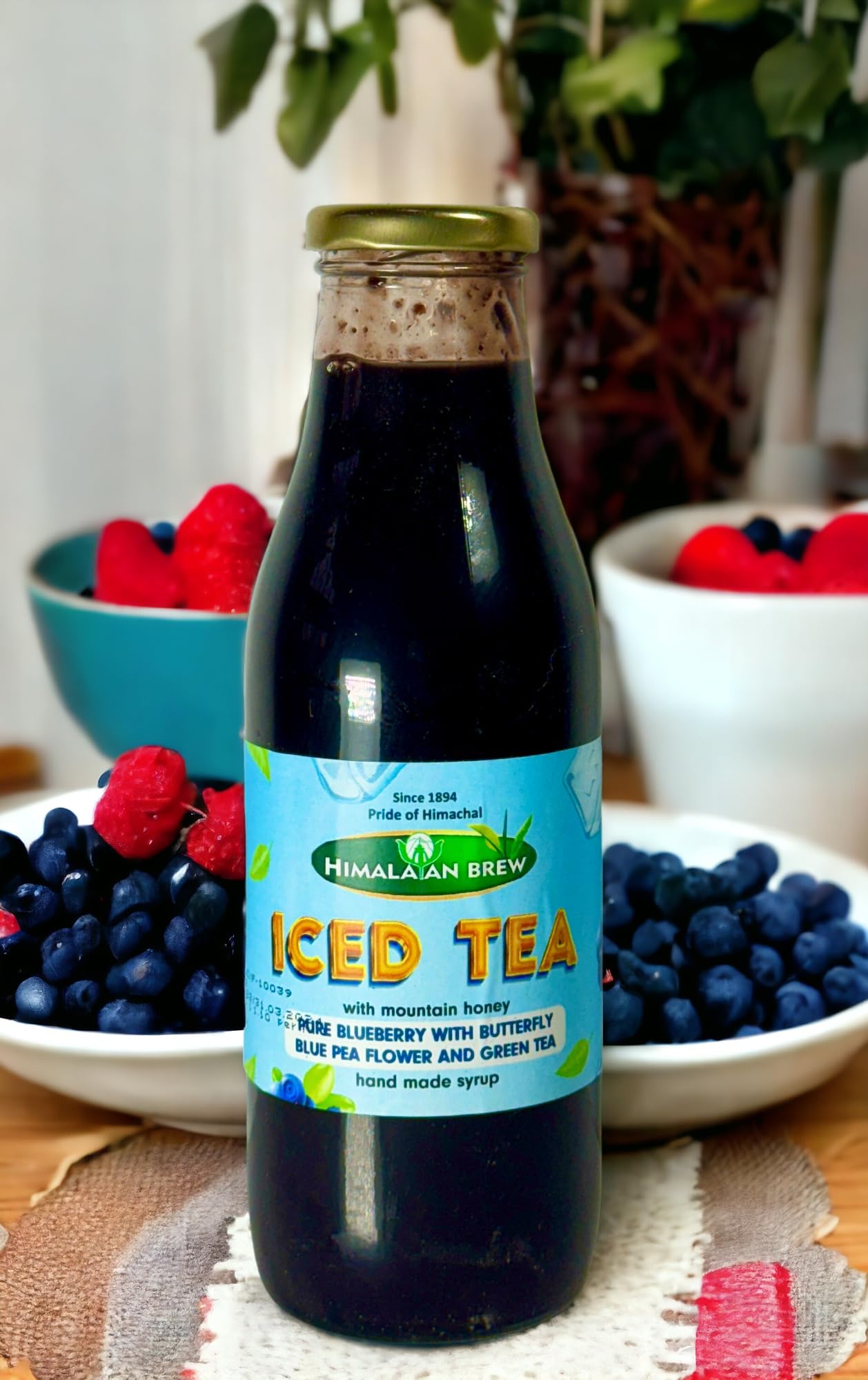 Himalayan Brew Blueberry With Butterfly Blue Pea Flower Green Ice Tea Syrup with Pure Mountain Honey 100% Natural-image-48