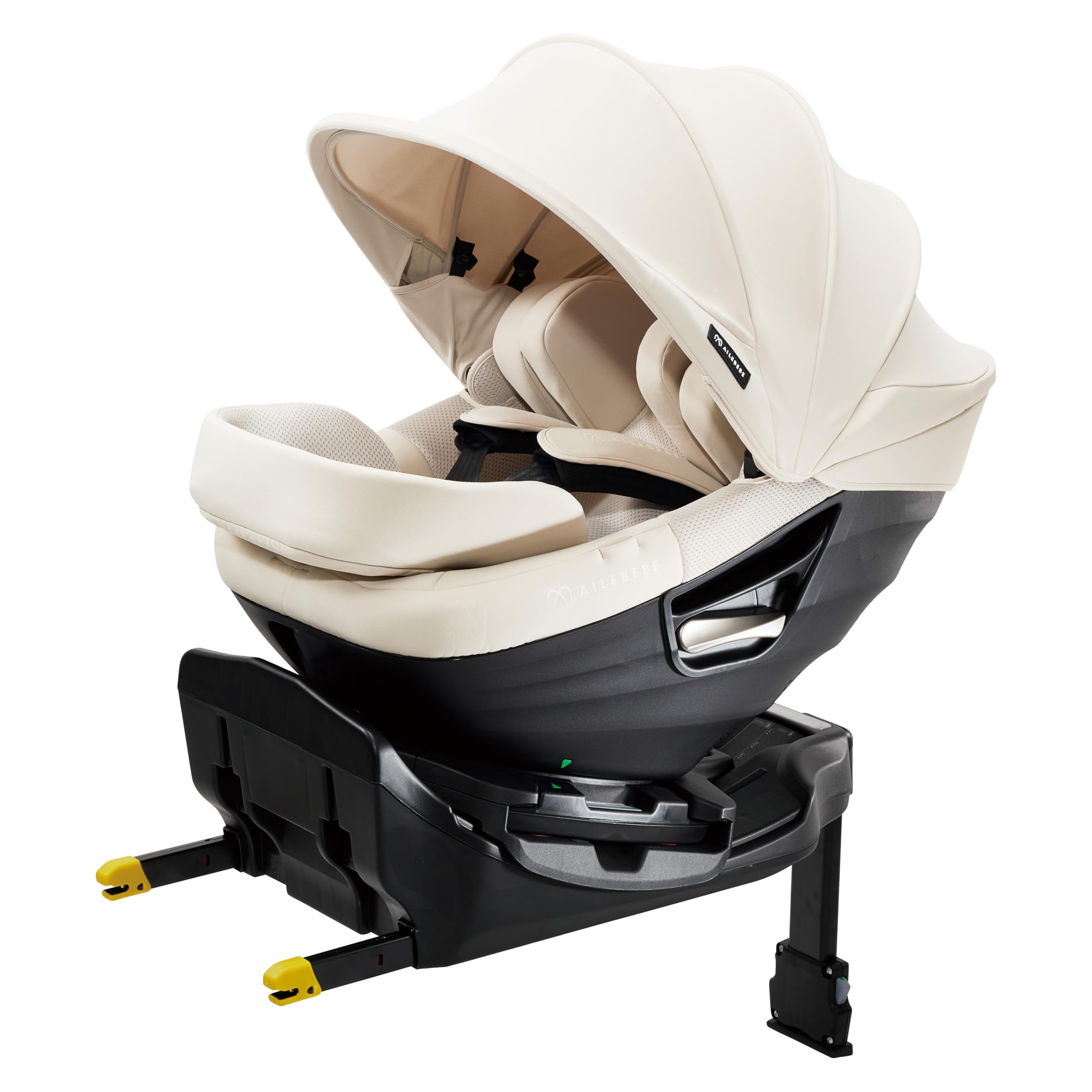 カーメイト(エールベベ) チャイルドシート クルットスライド F 日本製 回転式 新生児~4歳頃 乗せ降ろしがよりラクに ISOFIX取付専用 新モデル 360°ターン スライド スイング BF511A オフホワイト