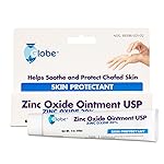 GLOBE Zinc Oxide Ointment 20%, 2 Ounce Tube, Advanced Skin Protection, for Diaper Rash, Relief from Poison Ivy, Sumac & Oak, Protects from Wetness, Protects Chafed Skin