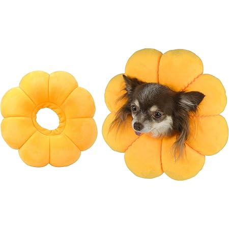 Amazon エリザベスカラー 犬 猫 ひまわり 調整可能 可愛い 軽量 傷舐め防止 クッション 柔らかい 2サイズ 術後のケア Sサイズ ノーブランド品 エリザベスカラー 通販