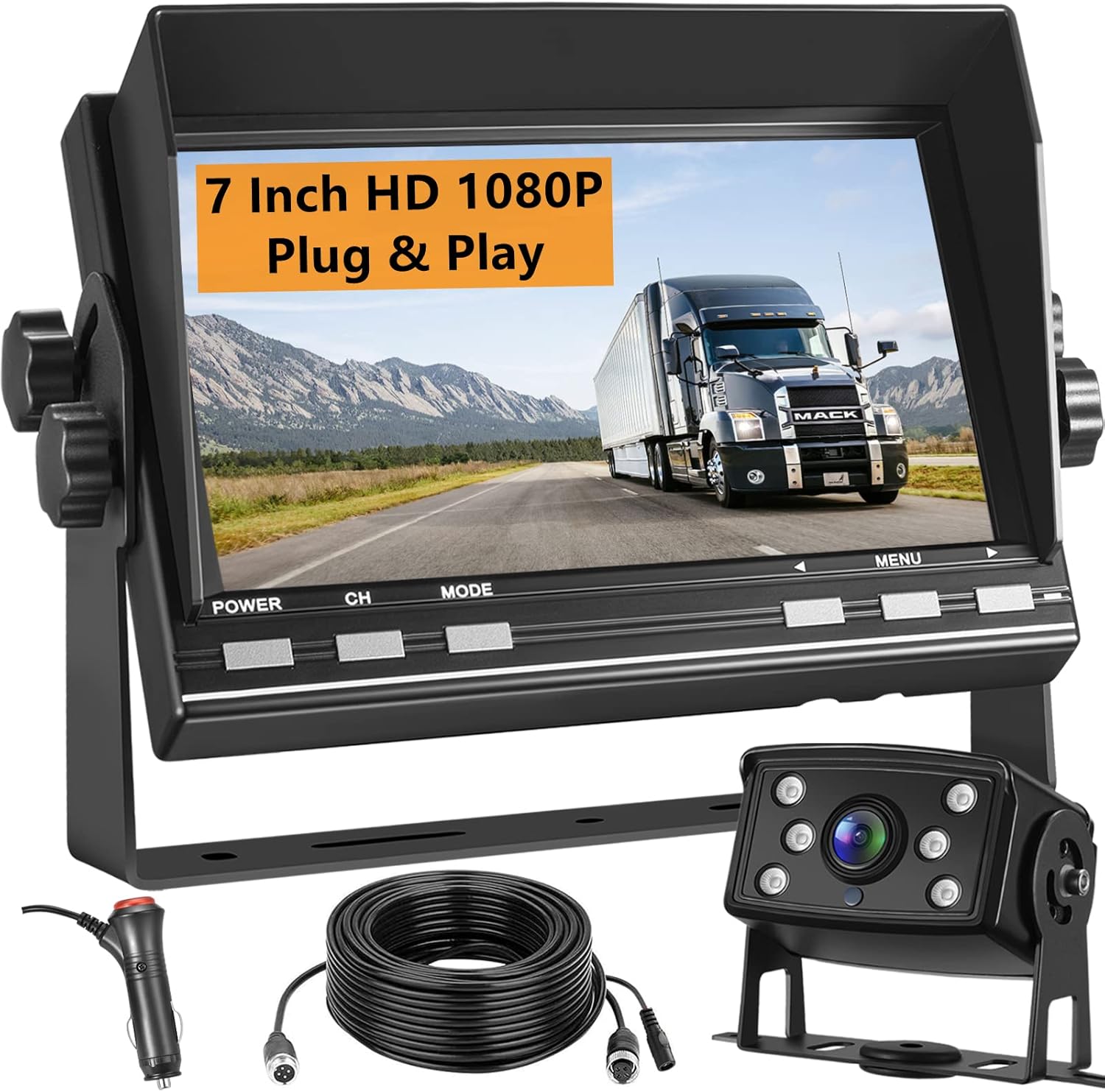 RV Backup Camera AHD 1080P, 7 Inch Vehicle Back Up Camera Systems with IP69 Waterproof Rear View Camera IR Night Vision, Wire Reserve Camera for Car/Trucks/RV/Trailer/Camper/Van : Electronics