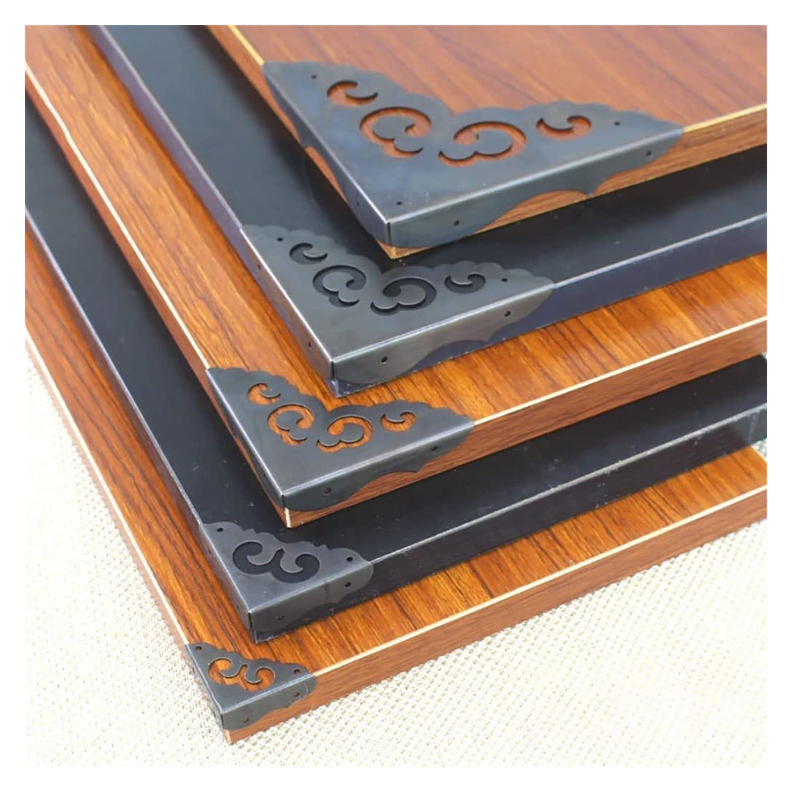 Paraspigoli, Angoli Decorativi for scatole in Bronzo Antico(Black,11.5c m*1.7cm)