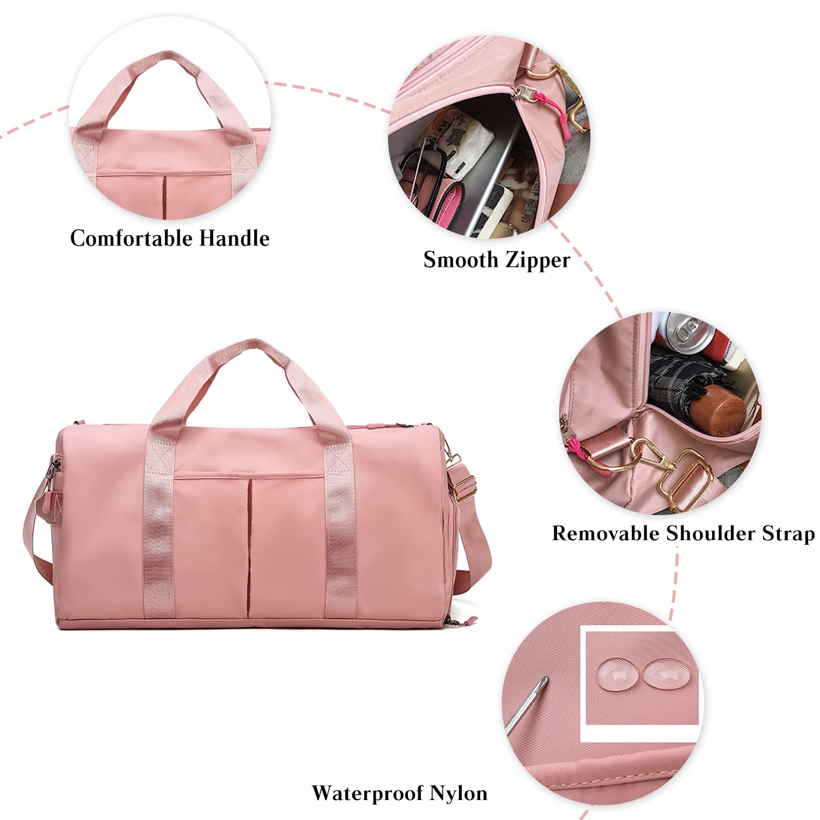 CORIOS Nylon Reisetaschen Duffle Bag Sporttasche Fitnesstasche Schwimmtasche für Herren/Damen Faltbare Weekender Übernachtung Tasche Trainingstasche Kabinenreisetasche Handgepäck mit Schuhfach Khaki
