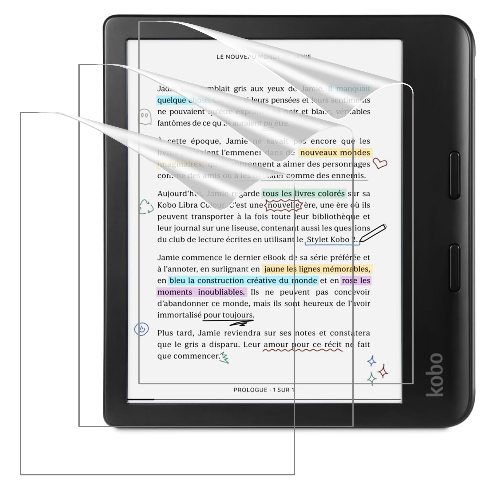MoKo 3-Pack Matte Screen Protector Fits Kobo Libra Colour 7 Inches 2024/Kobo Libra 2 E-Reader 7