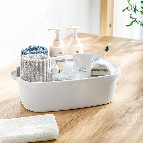 Miniatura 8 de Paquete de 2 organizadores de limpieza de plástico multiusos con asa, organizador de ducha, cesta de almacenamiento, bolsas portátiles para