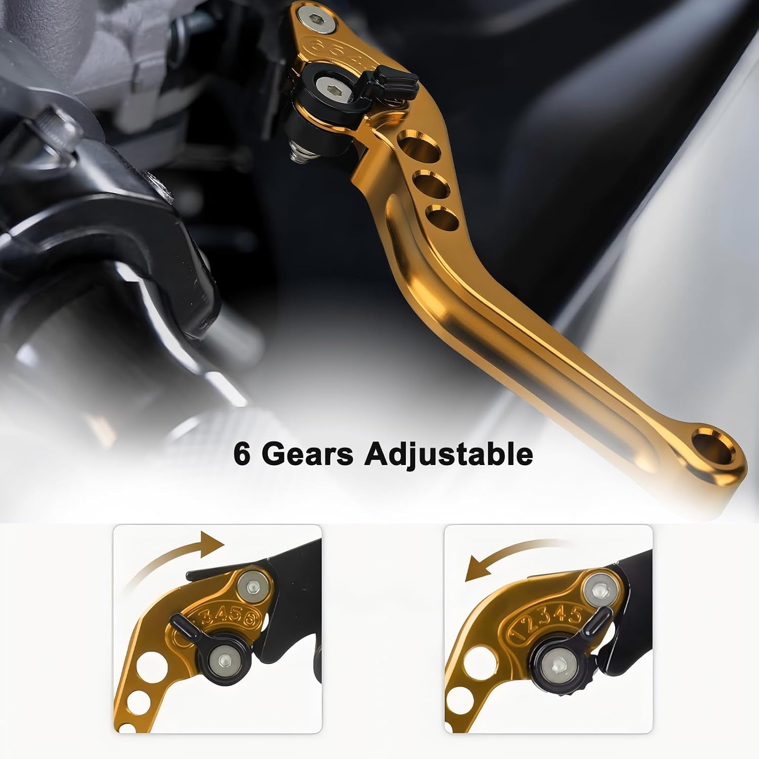 Universal Motorcycle Brake Lever 7/8" 22mm Handlebar CNC Hydraulic Master Cylinder Reservoir Clutch Pump Left & Right Set