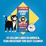 Jonny Cat Litter Box Liners: Heavy Duty - Tear & Leak Resistant - Drawstring Close - Jumbo, 15 Count